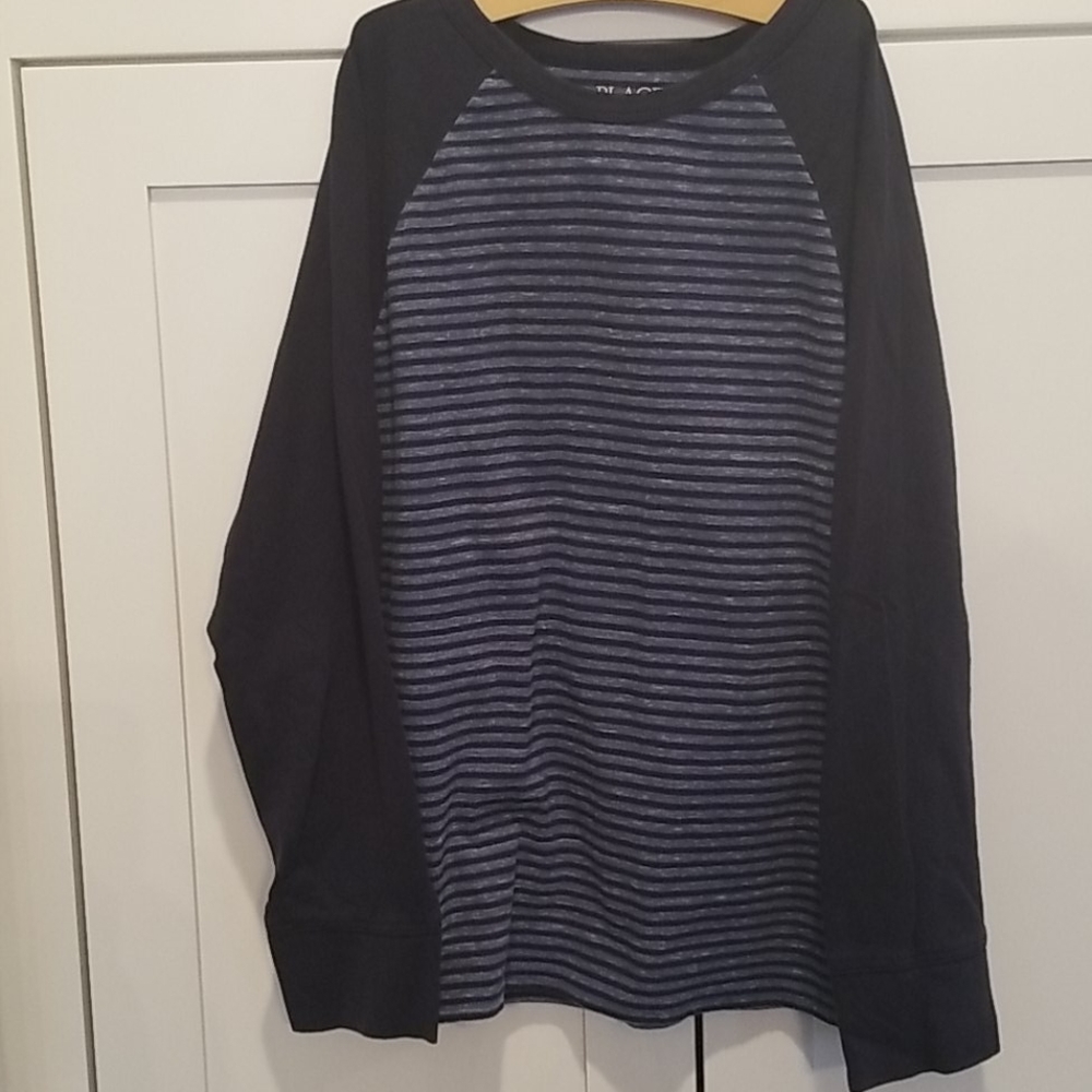 Boys Navy stripe long sleeve tee